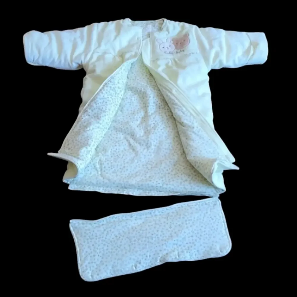 Baby Yellow Unisex Sleep Warm Sack Puffy Padded Sleeping Bag Blanket Embroidery